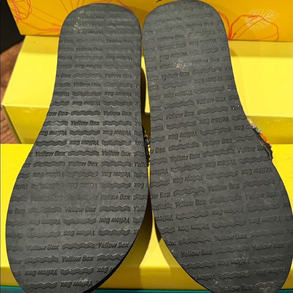 Yellow Box Women's Black Sandals with Colorful Sequins - Picture 5 of 5
